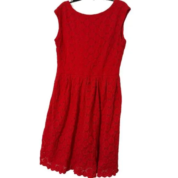 Ronni Nicole Red Lace Dress Size 12 Fit & Flare Sleeveless Elegant Party Wedding - Picture 4 of 6